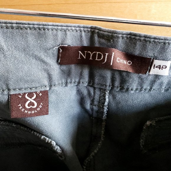 NYDJ Chino Green/Blue 14P Petite Lift/Tuck - Picture 2 of 4